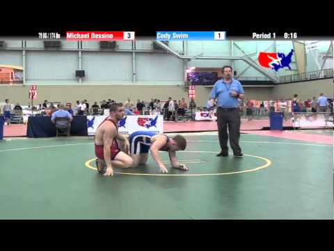 University Nat`ls FS  79 KG / 174 lbs: Michael Dessino vs. Cody Swim