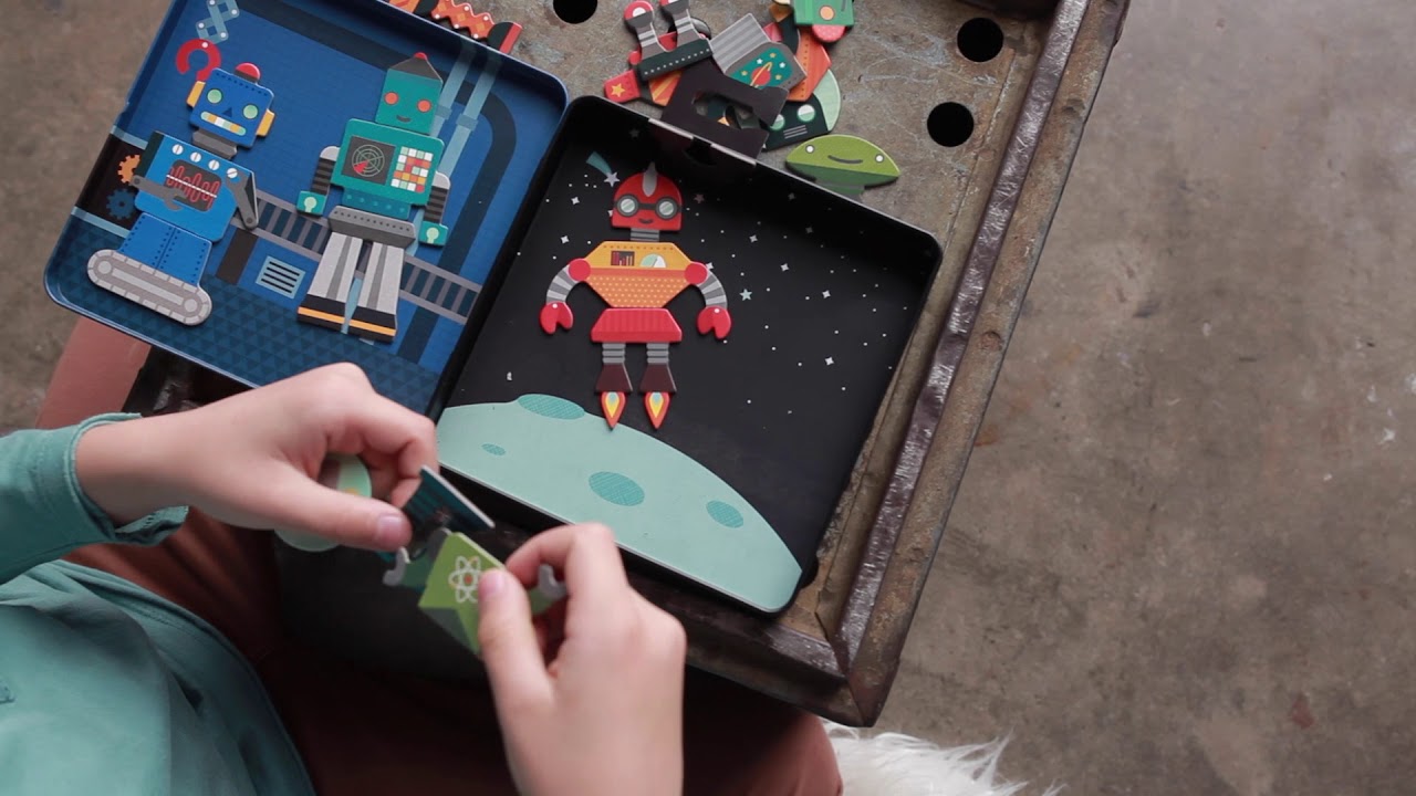 Petit Collage Magnetická hrací sada - jednorožci