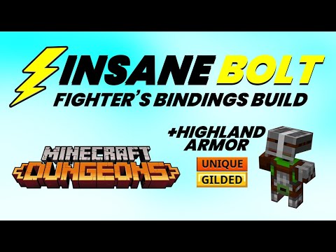 SpookyFairy - "INSANE BOLT" - Lightning Fighter's Bindings Control Build + Highland Armor! | Minecraft Dungeons