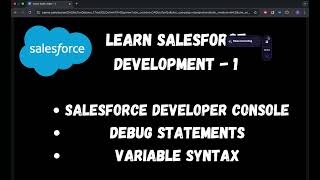 Download the video "Salesforce Apex Basics 🚀 Developer Console, Debugging, and Variables Simplified! 💡 - 001"
