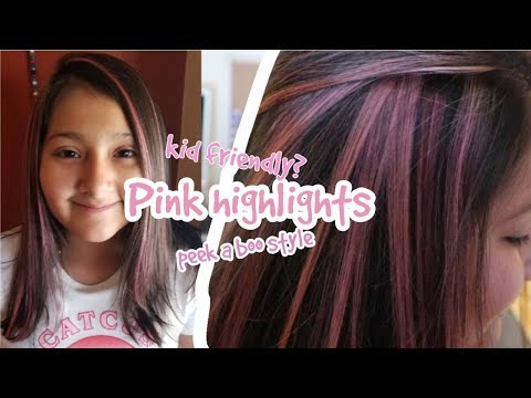 Easy pink highlights on dark hair