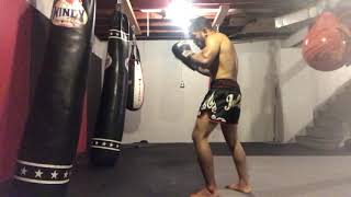 Muay Thai Kicks on heavy bag
