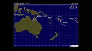 South Pacific Tropical Storm Track Series for 2000-2013