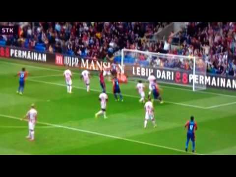 Crystal Palace 2-0 Stoke City,goal tomkins,goal 1-0