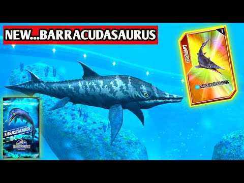 NEW BARRACUDASAURUS UNLOCK LEVEL 40 AND FIRST BATTLE | JURASSIC WORLD THE GAME