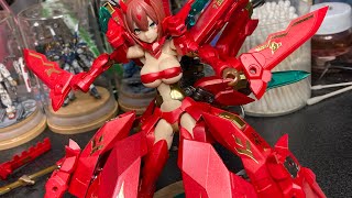 プラモデル作業ライブ、メガミデバイス九尾ホムラ、金箔デカール貼ります