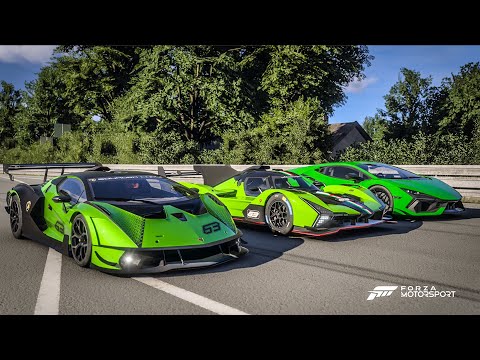 Thumbnail for Forza Motorsport Drag race: Lamborghini SC63 vs Essenza SCV12 vs Revuelto by Lamborghini SC63