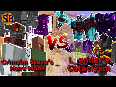 Crimson Steve's More Mobs vs L_ender's Cataclysm | Full mod Fight | Minecraft Mob Battle