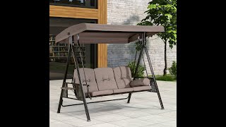 PURPLE LEAF 3-Seat Outdoor Porch Swing