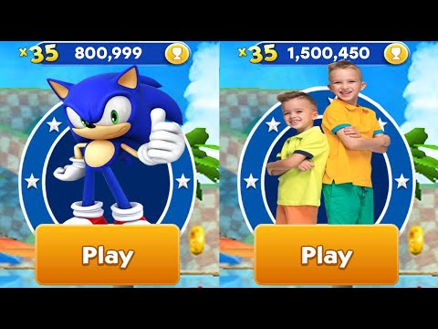Sonic Dash vs Vlad & Niki Run - Baby Sonic Unlocked vs All Bosses Zazz Eggman - All 32 Characters