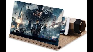 12" HD Screen Amplifier for Mobile Phone (Dark Wood)