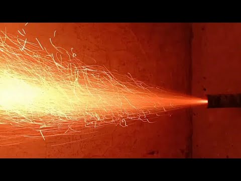 rocket engine test in slow motion