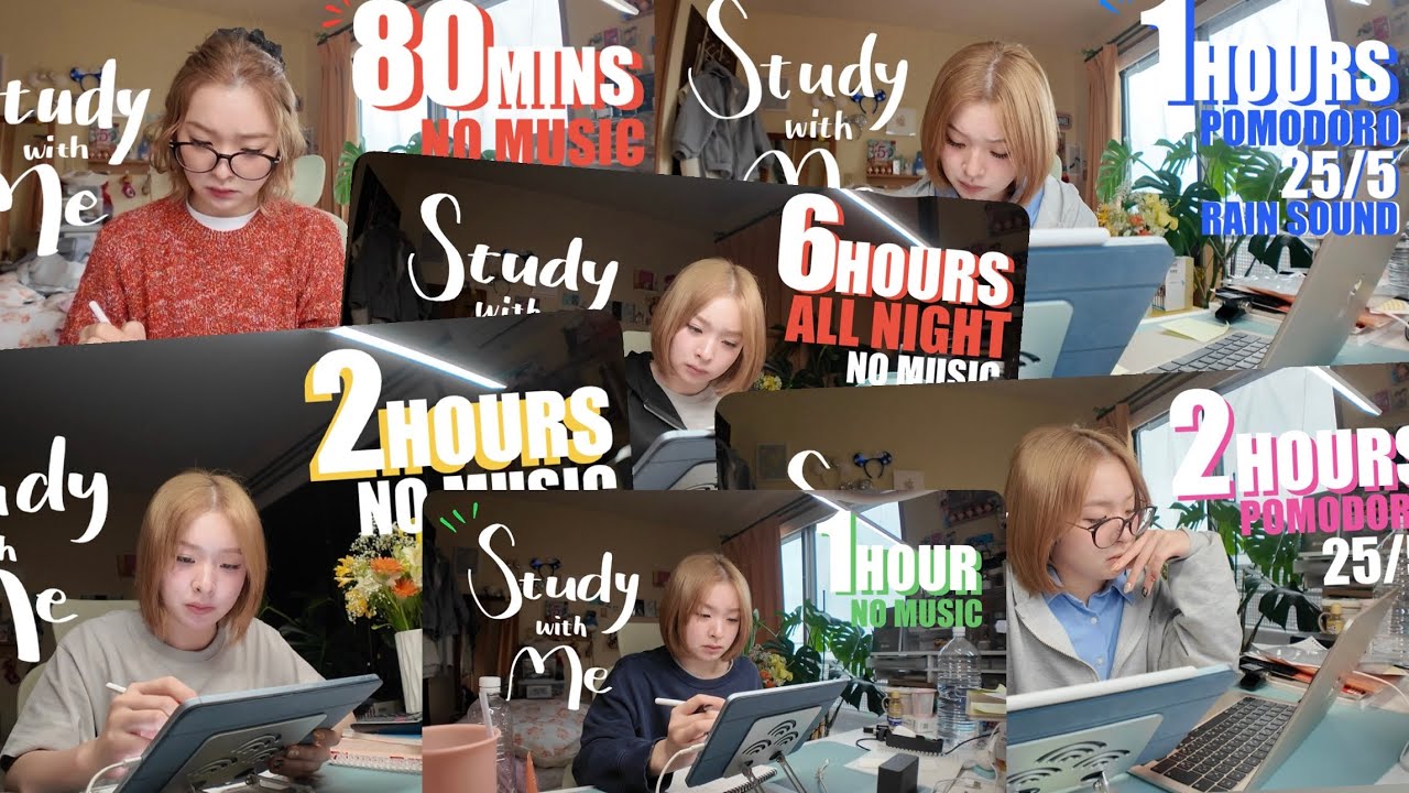 study with me📚24時間勉強！後半！春休み動画まとめ　12hours | no music