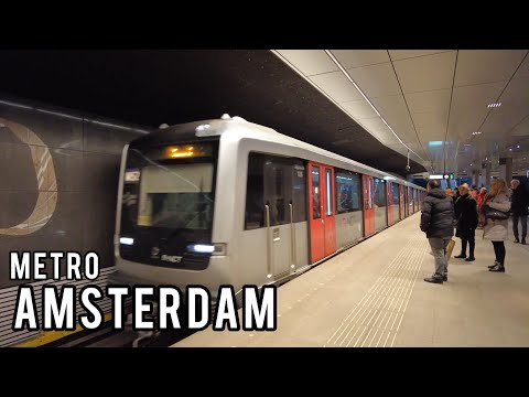 🚆 Amsterdam Metro Walking Tour - 4K The Netherlands Subway | Underground Ride