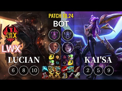 FPX Lwx Lucian vs Kai'Sa Bot - KR Patch 10.24