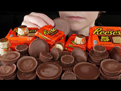 ASMR Reese's Chocolate Peanut Butter Cups Candy Dessert Mukbang 먹방 | VNM ASMR
