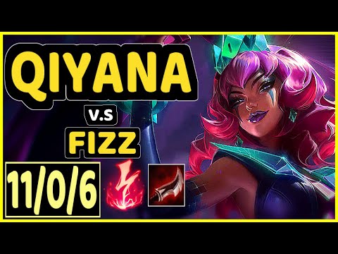 POWEROFEVIL (QIYANA) vs FIZZ - 11/0/6 KDA MID CHALLENGER GAMEPLAY - NA