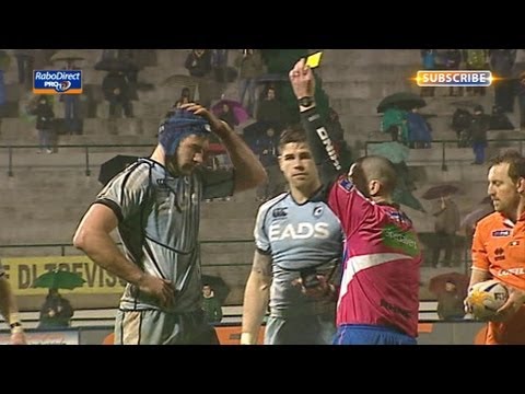 Mike Paterson Yellow Card, Pro Foul - Benetton Treviso v Cardiff Blues 23rd March 2013