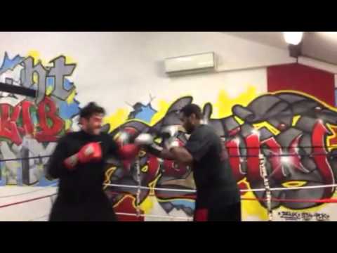 TOWIE's James Argent spars world title challenger Eddie Chambers