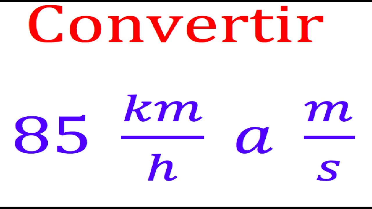 Como convertir km/h a m/s - conversión de unidades de rapidez.