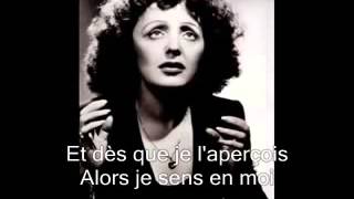 Edith Piaf  La vie en rose with lyrics