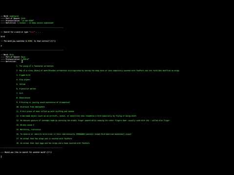 Ruby Dictionary Cli