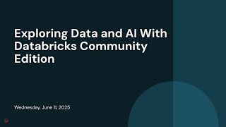 Exploring Data and AI With Databricks Community Edition