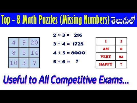 Math puzzles (missing numbers) - top 8 math puzzles