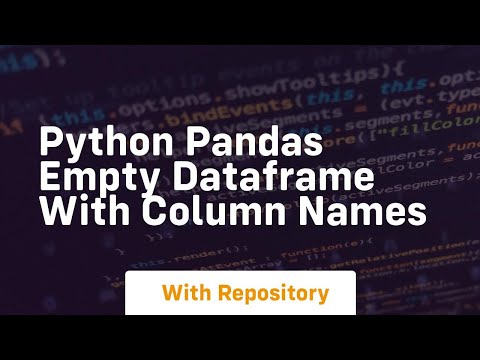 Python Pandas Empty Dataframe With Column Names