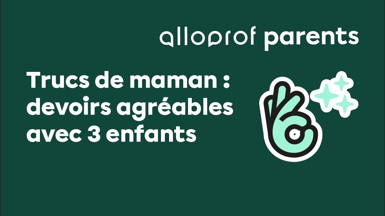 Trucs de maman : devoirs agréables avec 3 enfants