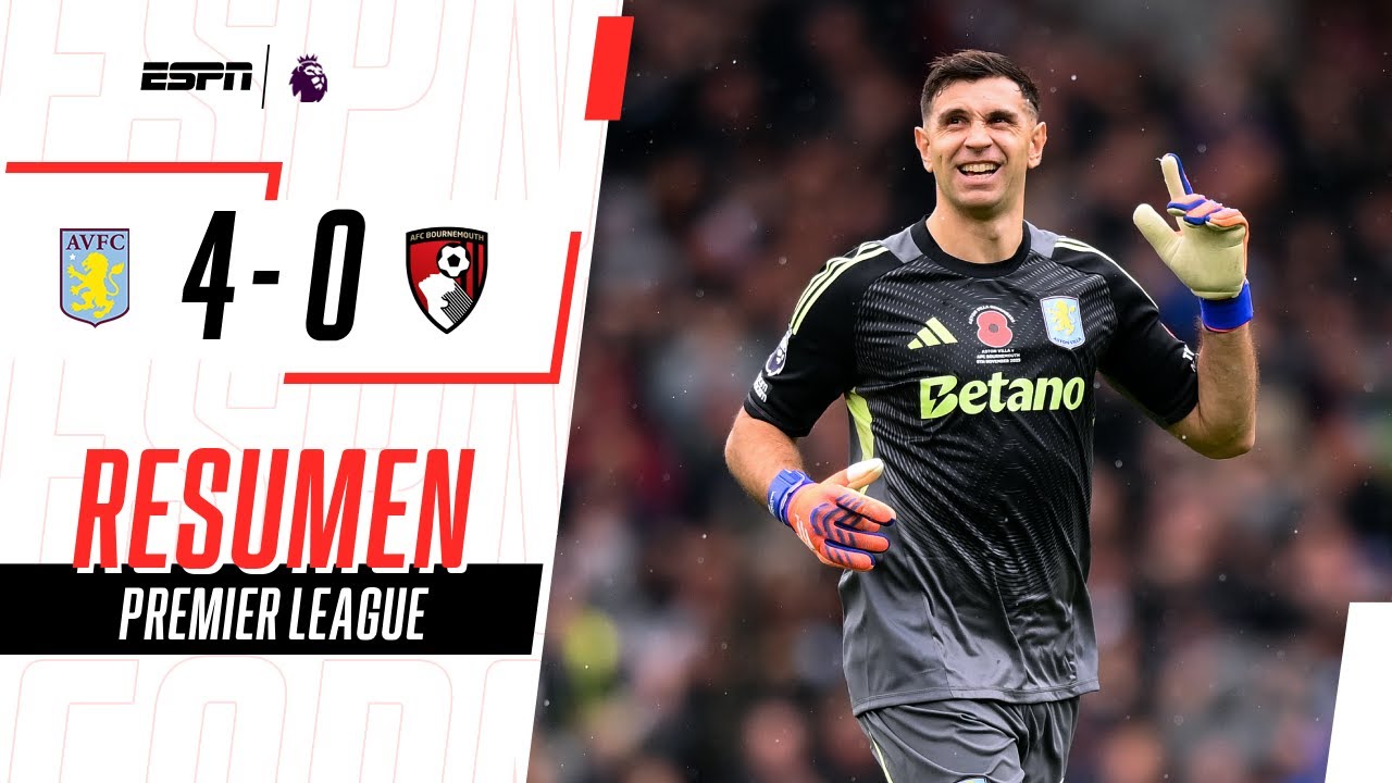 DIBU MARTÍNEZ, EL HÉROE VILLANO: PENAL ATAJADO Y FIGURA | Aston Villa 4-0 Bournemouth | RESUMEN