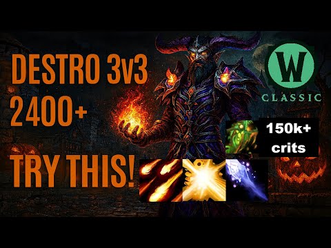 WoW MoP Classic PvP - Destro Lock 3v3 Arena (2400+) - MLP (Ep. 3) TRY THIS!