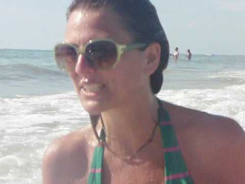 Aunt Ninny & me at beach with kids in Dec