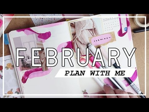 Finding a Balance | FEBRUARY PLAN WITH ME | Gouache + Collage + Mixed Media Artist Bullet Journal