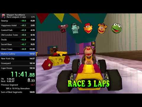 [FWR] Muppet RaceMania Race League 3 Laps Speedrun in 18:41.70