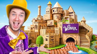 24 HOUR WILLY WONKA BOX FORT Challenge GONE WRONG! Chocolate FACTORY!