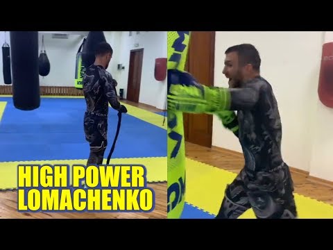 Vasyl Lomachenko Smashing The Huge Venom Heavy Bag In Camp For Luke Campbell