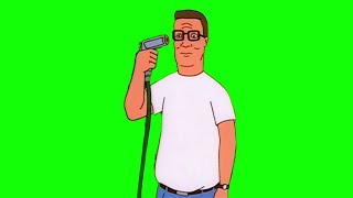 Hank Hill shoots himself with a water hose — King of the Hill green screen