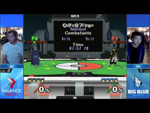 NGPU 29 SSBM - Bank (Black Marth) vs. Tonic (Default Marth) - Melee WR2