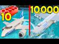 10 VS 10 000 Piece Lego Plane Crash IN POOL