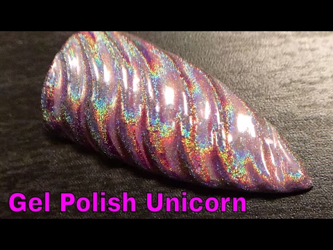 How to Make a Unicorn Horn Nail with Gel Polish