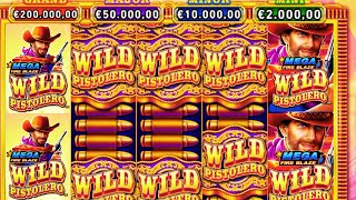 BIG WIN Slot on Mega Fire Blaze Wild Pistolero! Huge Payouts and Bonus Action! 🔫💥