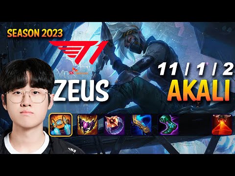 T1 Zeus AKALI vs GANGPLANK Top - Patch 13.22 KR Ranked