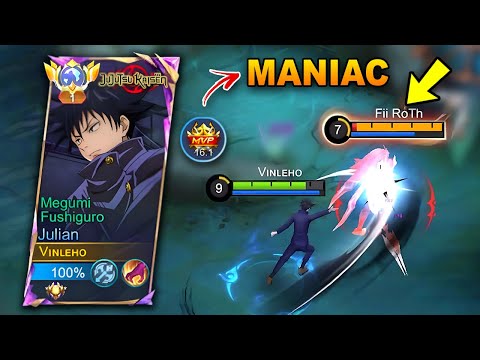 MANIAC!! Julian Perfect Gameplay | Julian Best Build Top 1 Global | MLBB