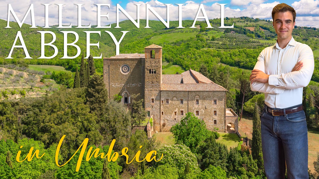 video- TENUTA DI 1800 HA CON ABBAZIA E 50 CASALI  PROGETTO DI RESTAURO IN VENDITA IN UMBRIA