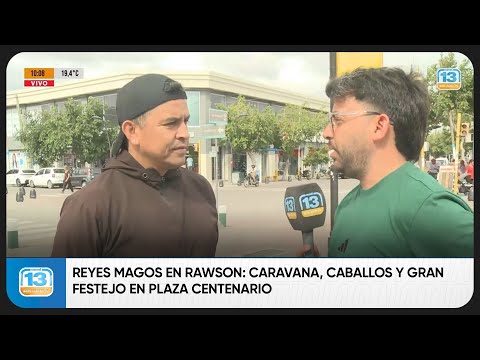 Reyes Magos en Rawson: caravana, caballos y gran festejo en plaza Centenario