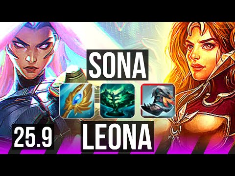 SONA & Nilah vs LEONA & Miss Fortune (SUP) | 19k DMG, 0/4/28 | EUW Challenger | 25.9