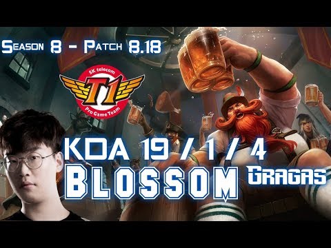 SKT T1 Blossom GRAGAS vs CAMILLE Jungle - Patch 8.18 KR Ranked