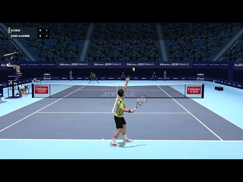 [Full Ace Tennis] Alcaraz vs Aliassime Gameplay | ATP Finals | Turin | Court-level |STB (Video Game)