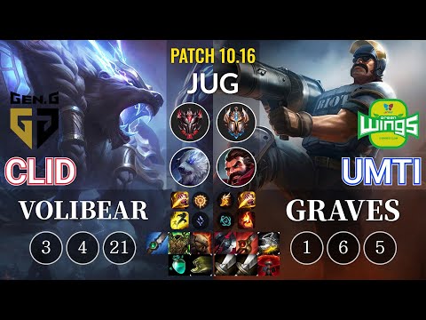 GEN Clid Volibear vs JAG UmTi Graves Jungle - KR Patch 10.16